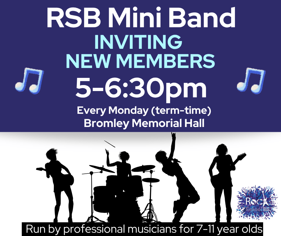 Rock School Bus Mini Band flyer